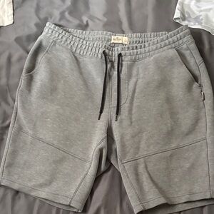 Hollister Men's Heather Gray Knit Drawstring Athletic Shorts